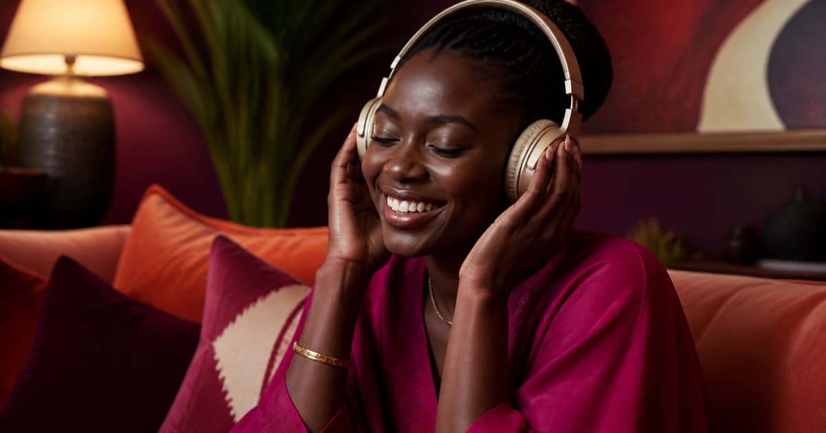 Une personne découvre avec émotion une chanson personnalisée préparée avec Woyla
